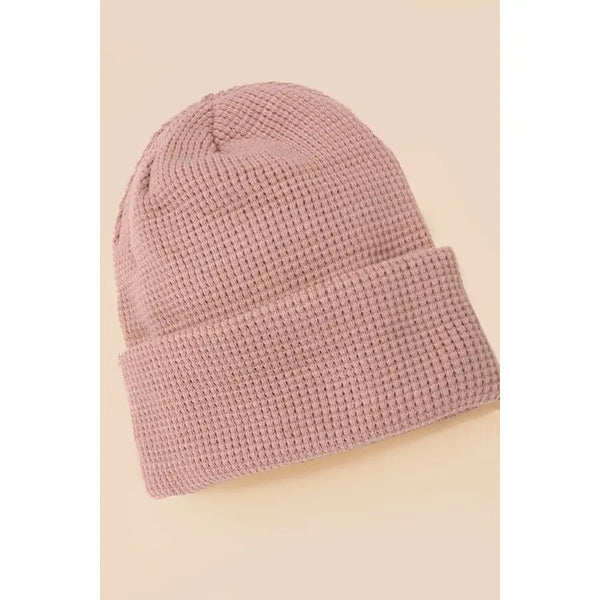Waffle Knit Beanie Hat (Multiple Options Available)