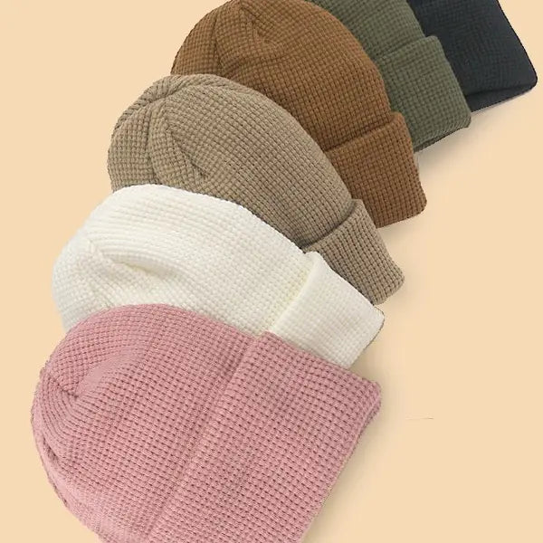 Waffle Knit Beanie Hat (Multiple Options Available)