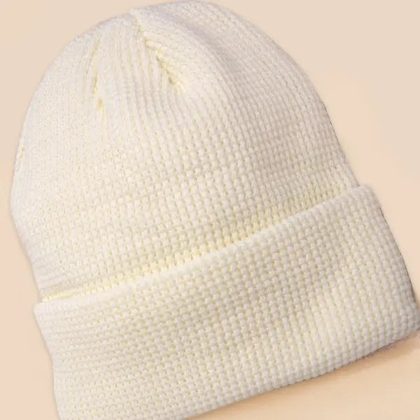 Waffle Knit Beanie Hat (Multiple Options Available)