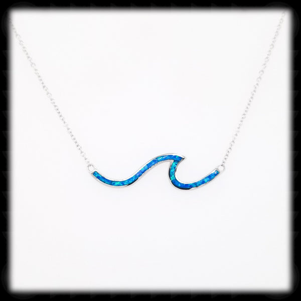 #A08- Sparkling Blue's Wave Necklace