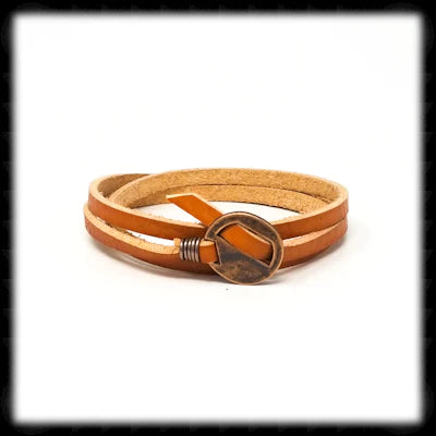 #LWR12- Leather Wrap Bracelet- Light Brown