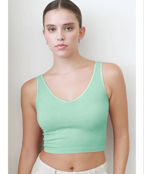 Nikibiki Vintage V Neck Crop (Color Options)