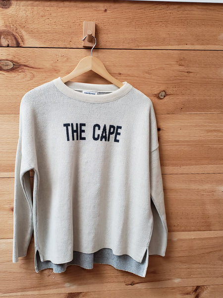 The Cape High Lo Sweater- Natural/Denim