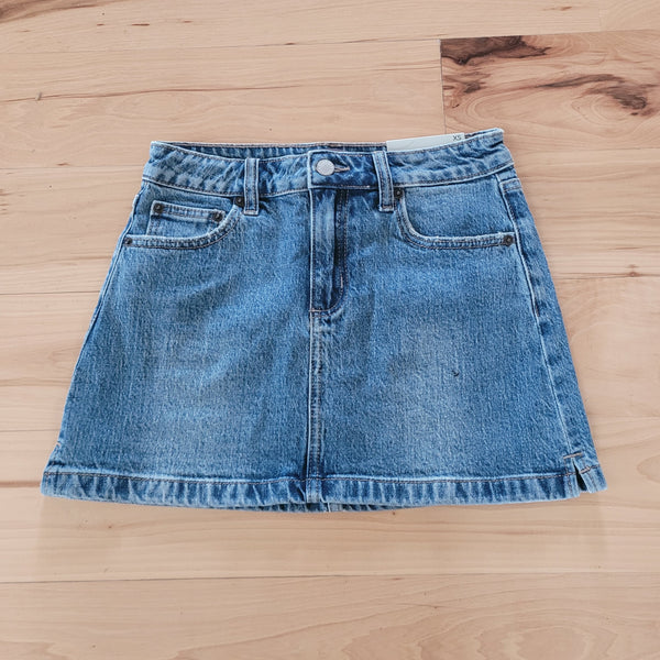Just USA- Micro Skirt with Slit- Medium Denim