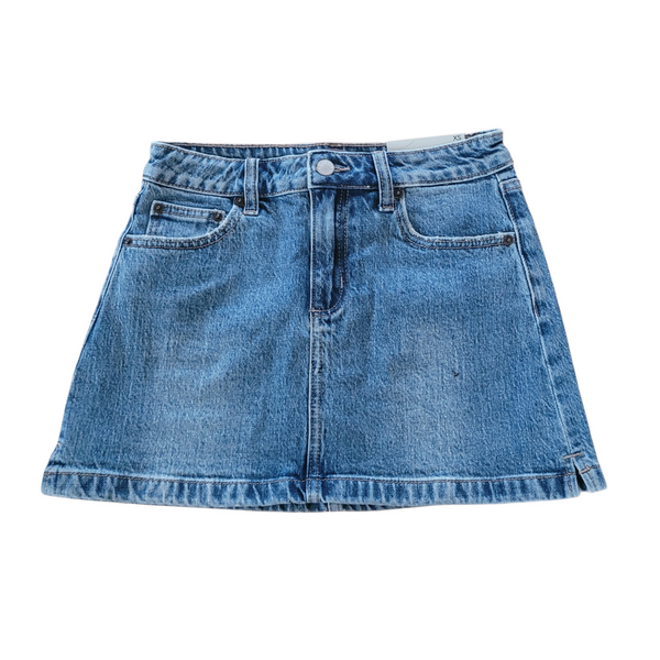 Just USA- Micro Skirt with Slit- Medium Denim
