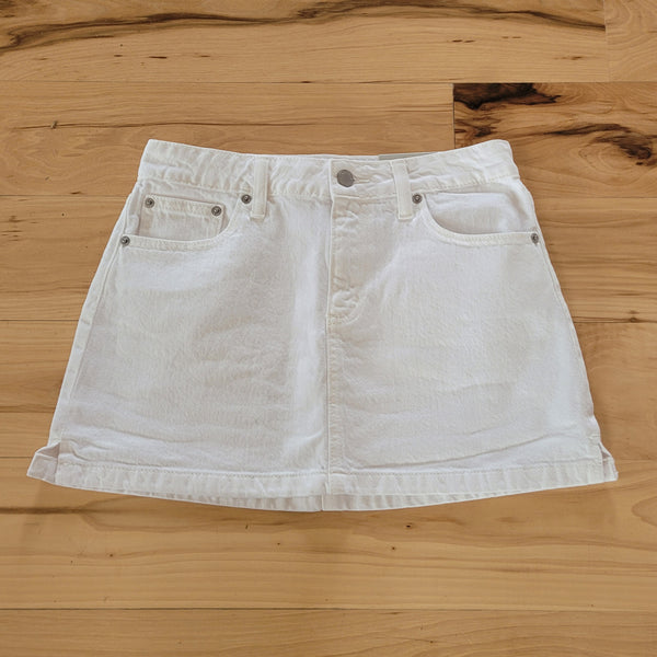 Just USA- Micro Skirt with Slit- White Denim