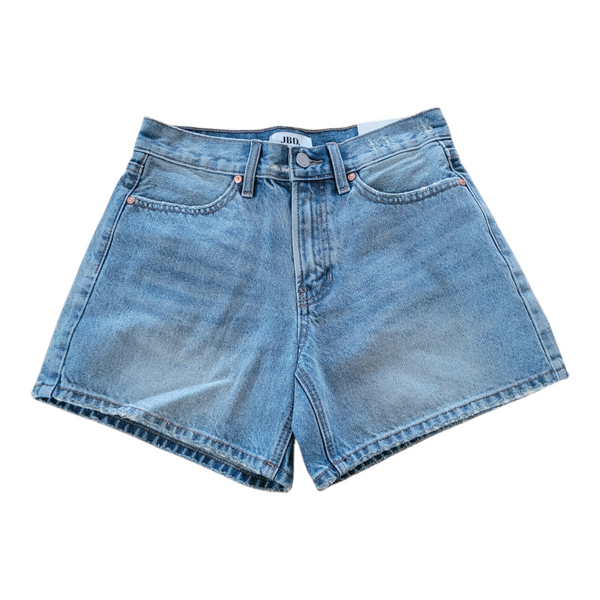 Just Black Denim- Longer Short- Medium Denim