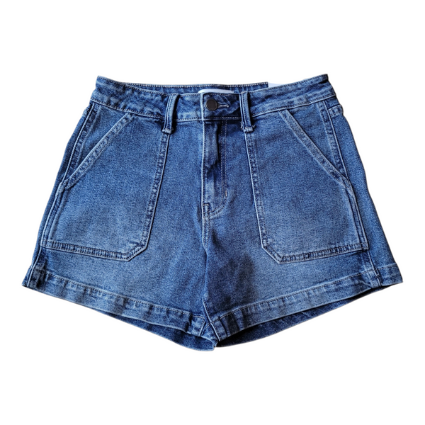 Just Black Denim- Original Utility Short- Medium Denim