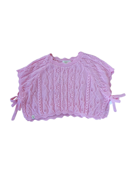 Side Tie Sweater- Pink