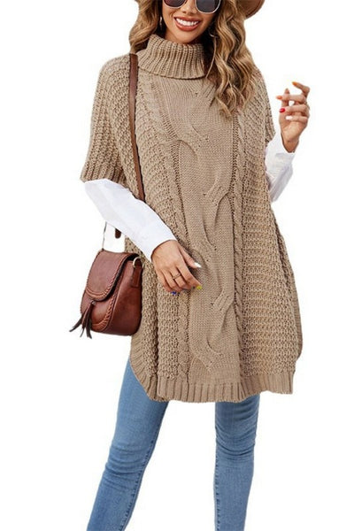 Cable Knit Ponch- Multiple Colors Available