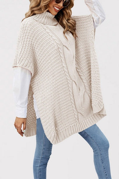 Cable Knit Ponch- Multiple Colors Available