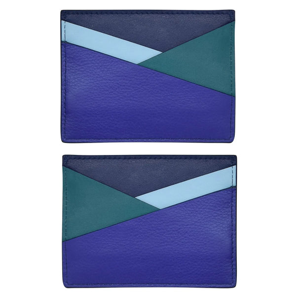 ili NY- Asymmetrical Leather Card Case- *Multiple Colors Available*
