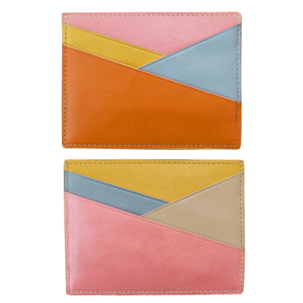 ili NY- Asymmetrical Leather Card Case- *Multiple Colors Available*