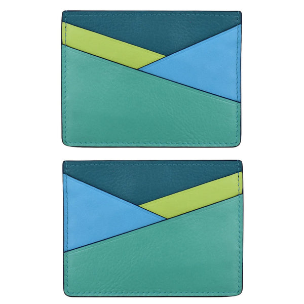 ili NY- Asymmetrical Leather Card Case- *Multiple Colors Available*