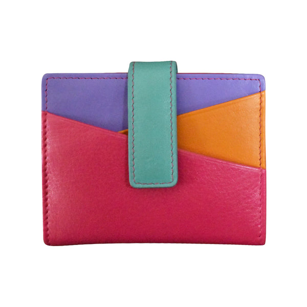 ili NY- Mini Asymmetrical Leather Card Wallet-  *Multiple Colors Available*