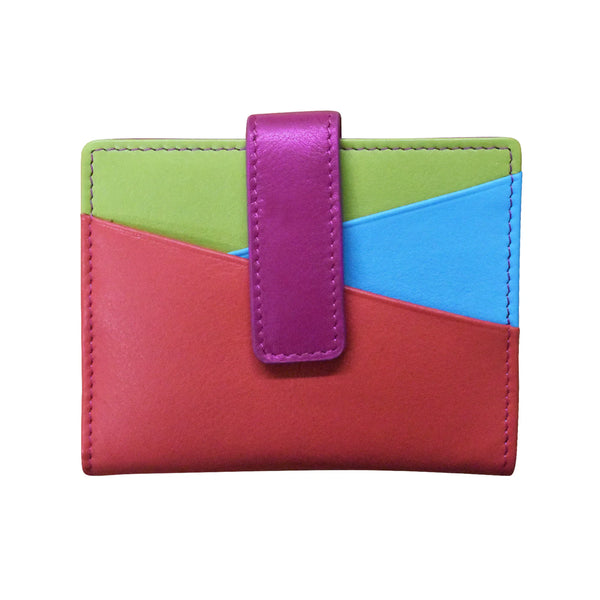 ili NY- Mini Asymmetrical Leather Card Wallet-  *Multiple Colors Available*