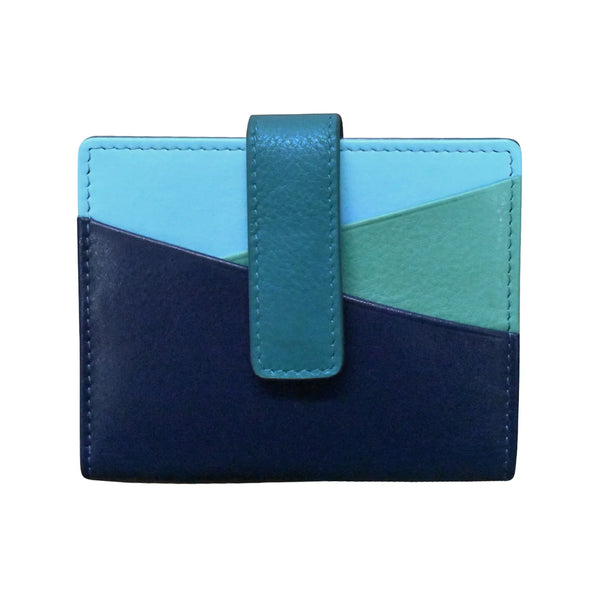 ili NY- Mini Asymmetrical Leather Card Wallet-  *Multiple Colors Available*