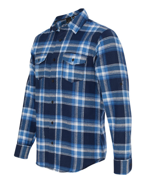 Men's Flannel Long Sleeve Button Down- Blue/White