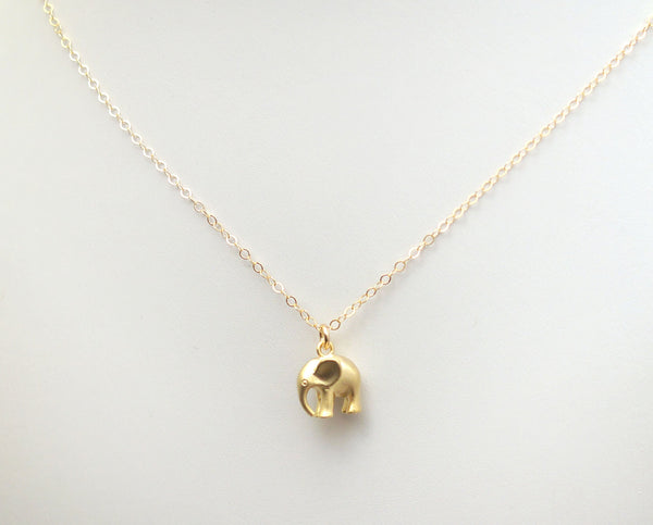 #MM49976N-Elephant Necklace- Gold