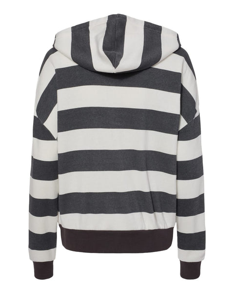 Women's Striped Hoodie- Graphite