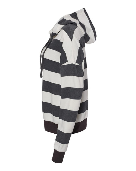 Women's Striped Hoodie- Graphite