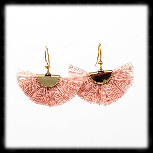 #FA18G- Fan Tassel Drops- Peach Gold