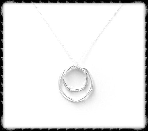 #MM64N- Twisted Ring Necklace- Silver