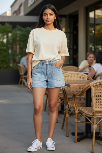 Just USA- Western Pocket Short- Light Denim