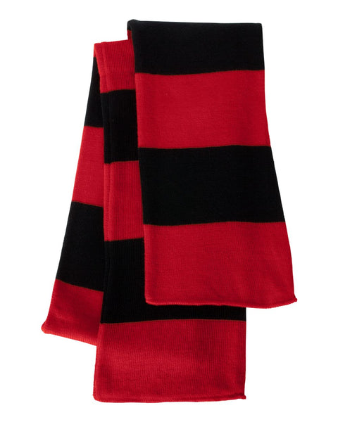 Scarf- Black and Red Stripe
