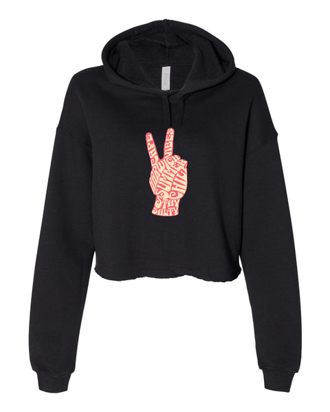 Cropped Hoodie- Peace Out- Color Options