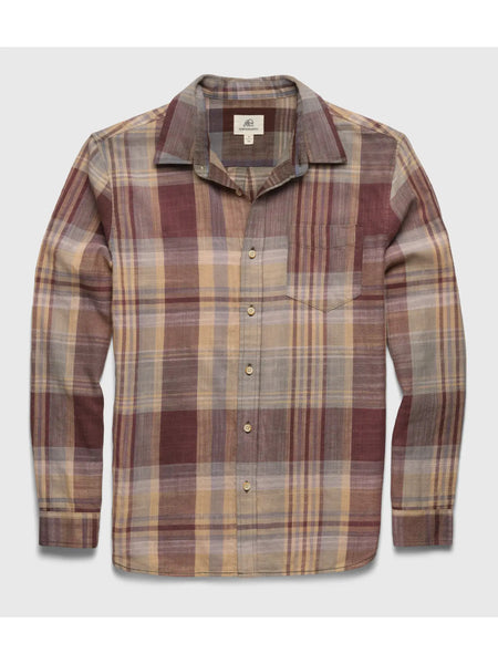 Brian Washed Twill Plaid Shirt - Green Brown Combo