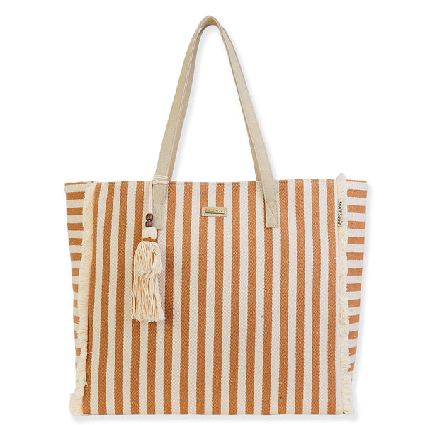 Striped Shoulder Tote Bag