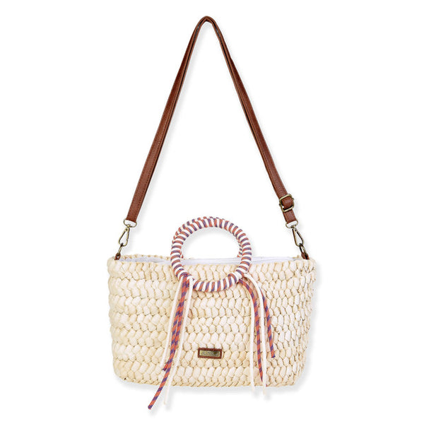 #CE6687- Corn Husk Crossbody Bag- Natural