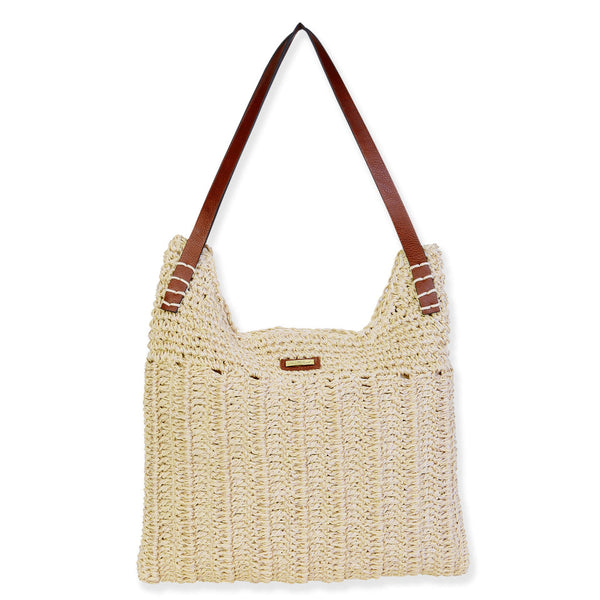 #CE6708- Paper Crochet Shoulder Tote *Mutliple Colors Available*
