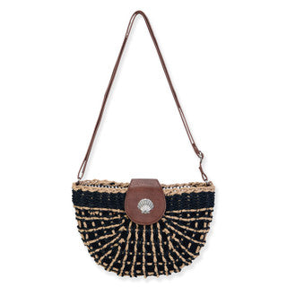 Straw Crossbody- Black