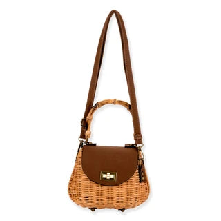 #CE6806- Wicker Crossbody Bag- *Multiple Colors Available*