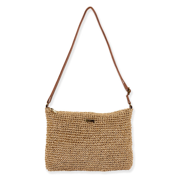 #CE6896- Poly Straw Crossbody Bag- Multiple Colors Available