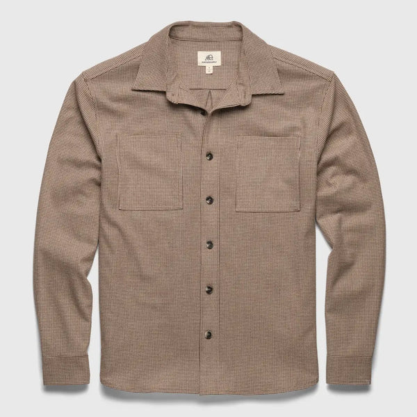 Surfside Soft Houndstooth Overshirt - Brown