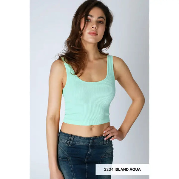 Nikibiki Reversible Ribbed Crop Top (Color Options)