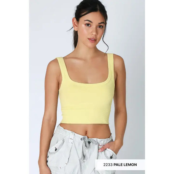 Nikibiki Chevron Ribbed Crop- Multiple Colors Available