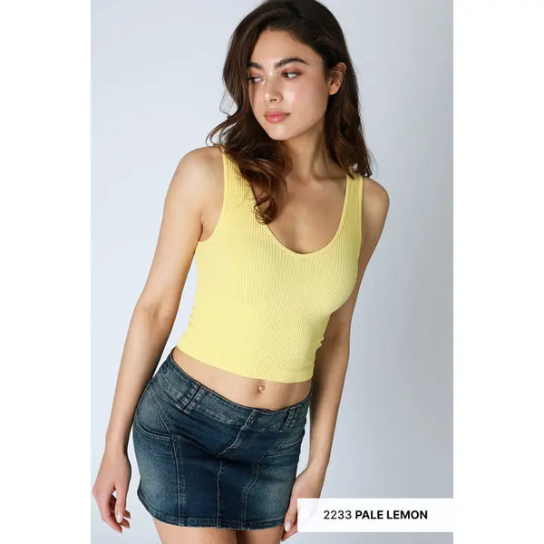 Nikibiki Reversible Ribbed Crop Top (Color Options)