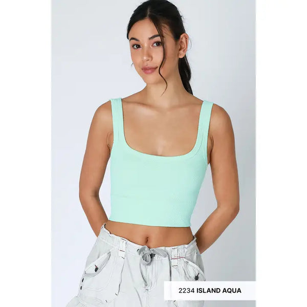 Nikibiki Chevron Ribbed Crop- Multiple Colors Available