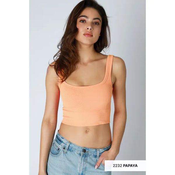 Nikibiki Chevron Ribbed Crop- Multiple Colors Available