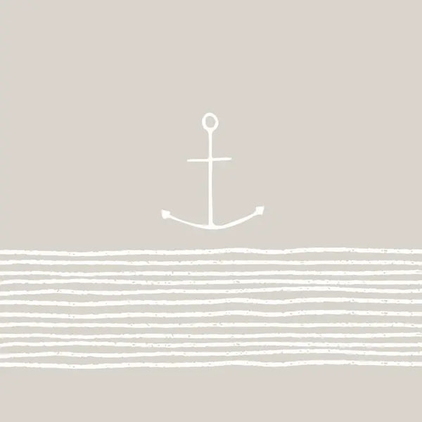 Cocktail Napkins- Taupe Anchor