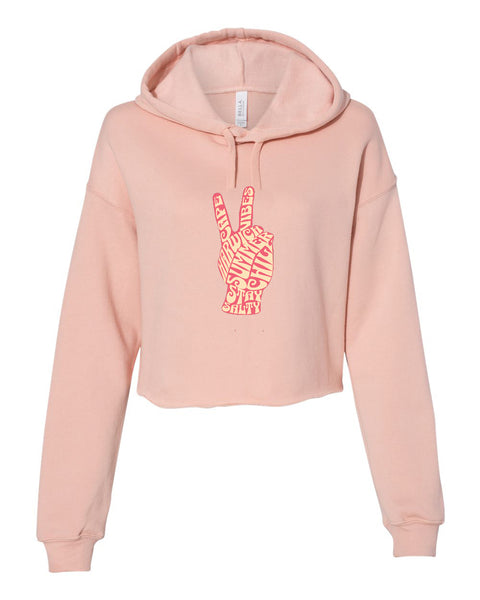 Cropped Hoodie- Peace Out- Color Options