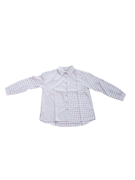 Gingham Plaid Button Down- Rose