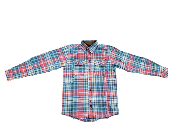 Men's Flannel Button Down with Corduroy- Patchwork