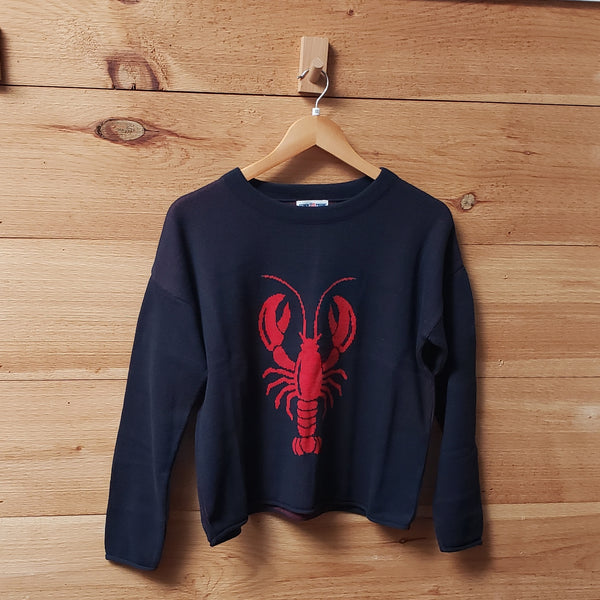 The Cape Lobster Rolled Sweater- Navy/Red