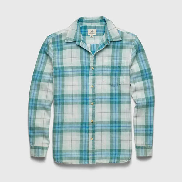 Brian Washed Twill Plaid Shirt- Blue Combo New