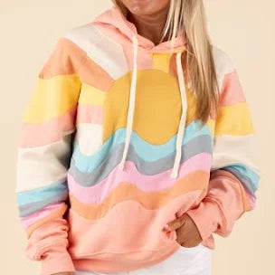 Patchwork Hoodie- Pastel Sunset
